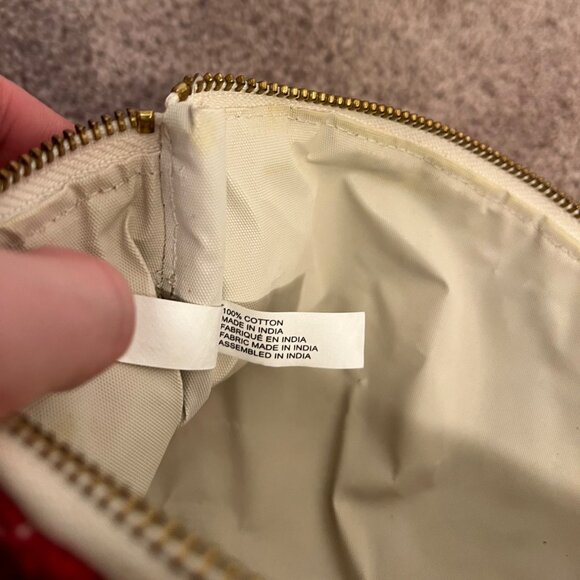 Red & White Geometric Stitched Pattern Enchante Accessories Clutch Tassel Strap - Picture 11 of 11